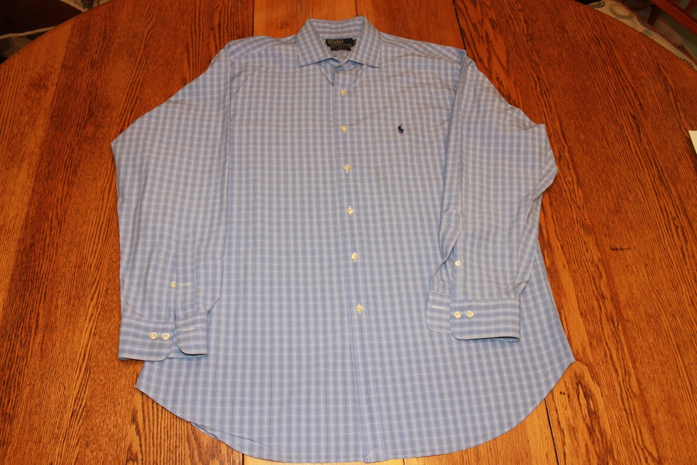 Polo Ralph Lauren Shirt Mens 17.5 XL Plaid Long Sleeve Button Down Classic Fit